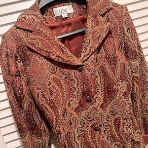 Women’s Paisley/Jacquard Suit Skirt Set, 2pc, Size 8, Rayon/Polyster